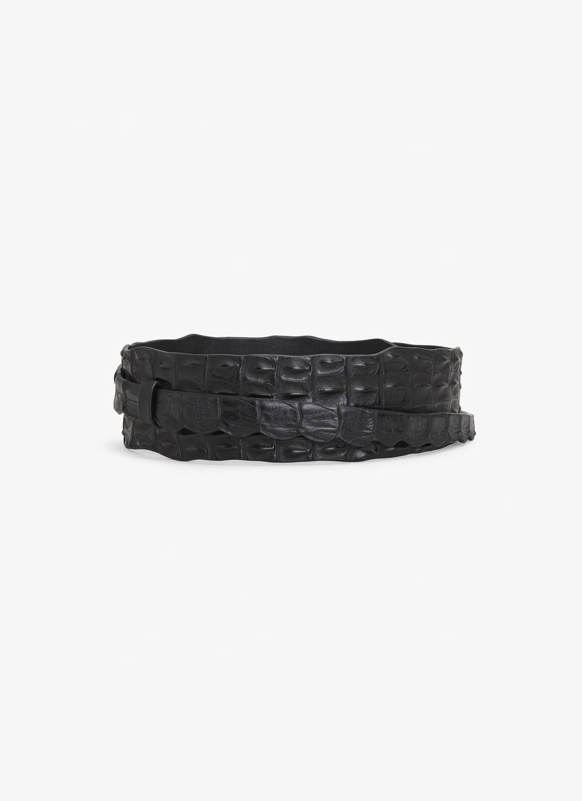 CROCO EMBOSSED BELT IN CALFSKIN ALAÏA BLACK CROCO EMBOSSED BELT IN CALFSKIN